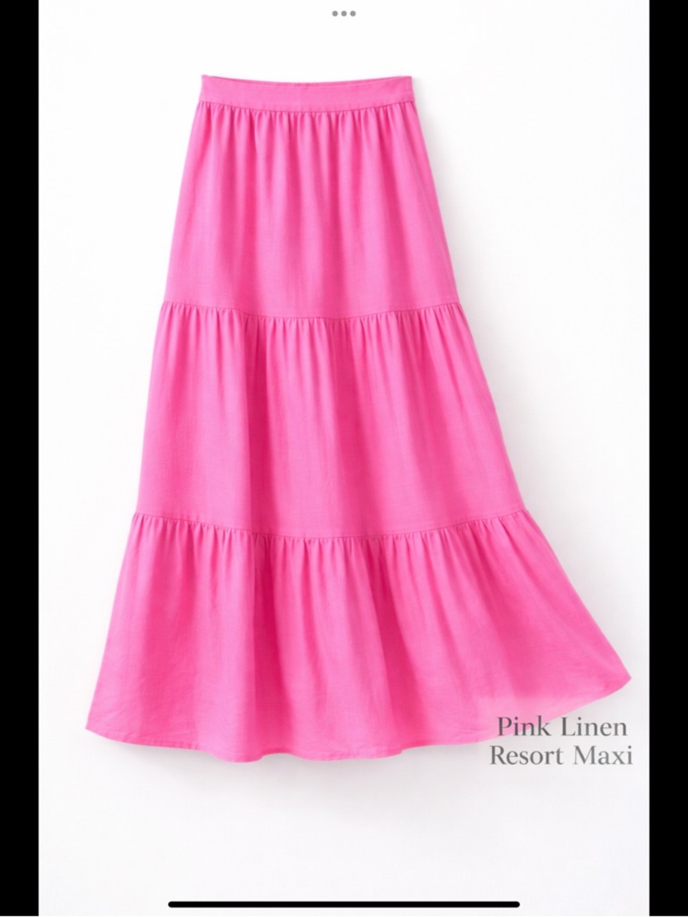 BuddyLove Pink Linen Maxi Skirt Tiered Barbiecore Resort Vacation Boho M